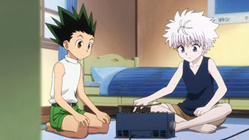 Gon y Killua Escuchando la Grabación de Ging