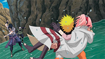 Naruto Salva a Sakura de Manos de Sasuke
